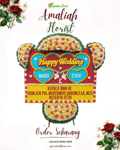 Karangan Papan Bunga Pernikahan di Cogreg